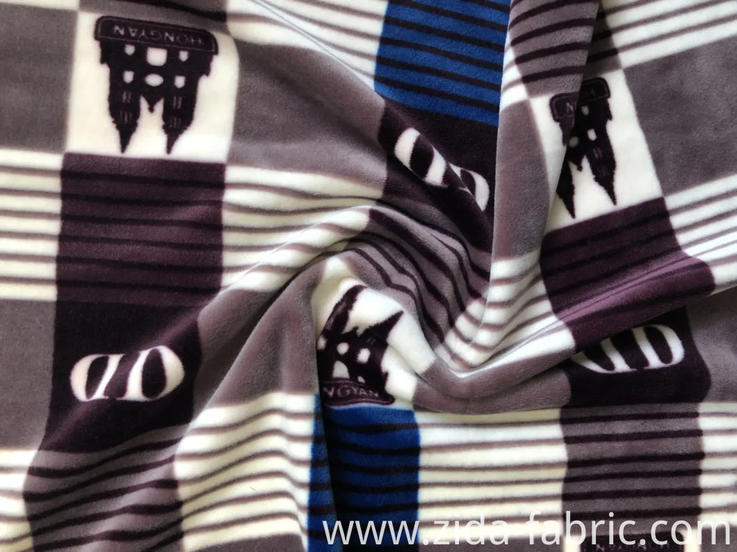80%Polyester 20%Spandex Silver Fox Wool Knitting Fabric with Printed